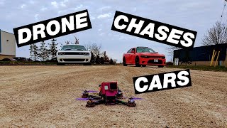 FPV Drone Chases Dodge Hellcat