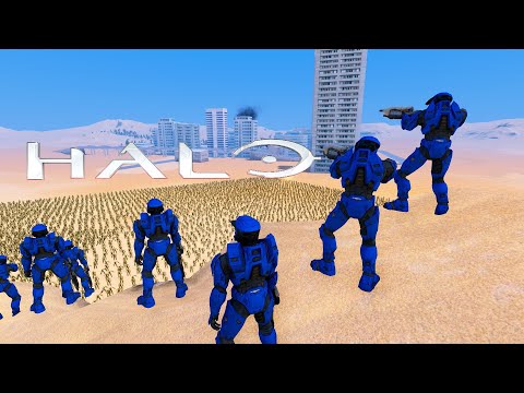 UEBS HALO : 1,000 Spartan Mark-V vs 20,000 The Flood Ultimate Epic Battle Simulator