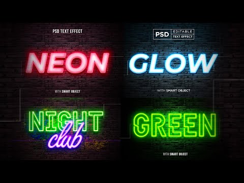 Neon Light Editable Font Photoshop Tutorial