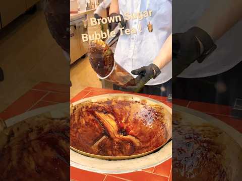 Tasty !😋Brown Sugar Bubble Milk Tea🧋Taiwanese style tapioca pearls, brown sugar and milk! #shorts