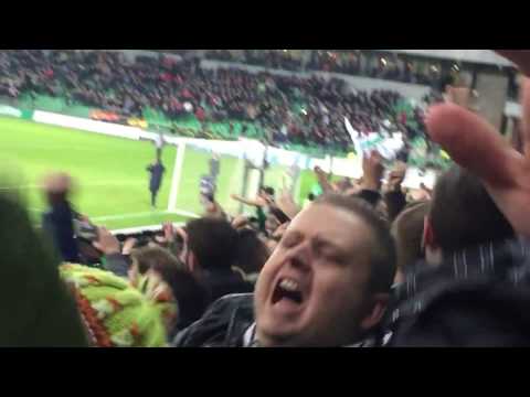 Derby ASSE-OL 2/0 ambiance st etienne fin de match kop nord