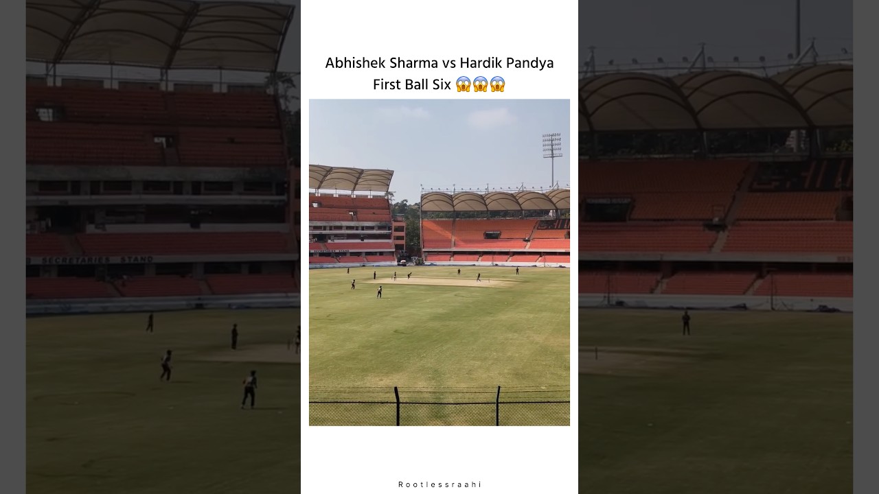 Abhishek Sharma vs Hardik Pandya first ball six Syed Ali Trophy #short #viral #cricketbuzz #indvssa