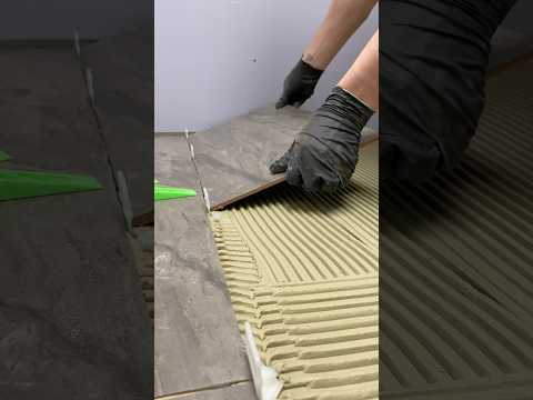 How to lay 12x24” tile over an uneven concrete floor #diy #tile #construction
