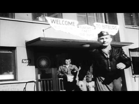 F-100 Super Sabre supersonic jet fighters arrive in Germany HD Stock Footage