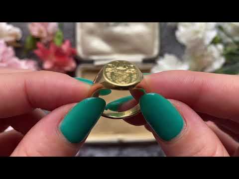 Victorian 18ct Gold Heavy Seal Signet Ring (10g) #5573