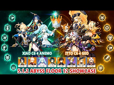 Xiao Xianyun C6 4 Anemo & Itto Navia C6 4 Geo : 5.1.2 Abyss Showcase | Highest 3.7M HP Boss