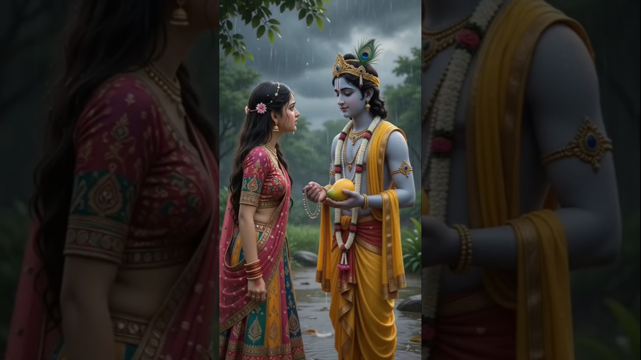 🪈 Radha  Naraj Hoi To Varsa Hone Lagi 🌧💗 #sorts #bhakti #ytshorts #radhakrishna #radheradhe 💔