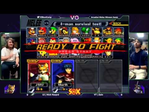 Fall Arcadian - LS | Nick Hazard (Fox) Vs. VT | Zain (Marth) SSBM Winners Semis - Smash Melee