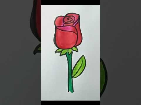 easy rose drawing #shorts