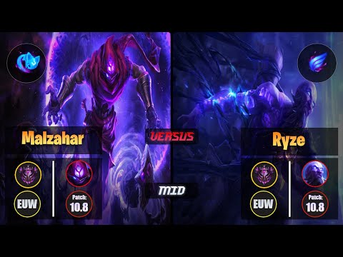 Master MALZAHAR [Summon Aery] (Mid) VS  RYZE - Master EUW Patch 10.8