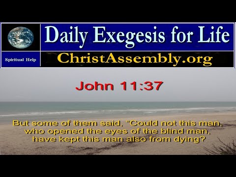 Day  502 | The Gospel of John | Daily Exegesis for Life | John 11:37