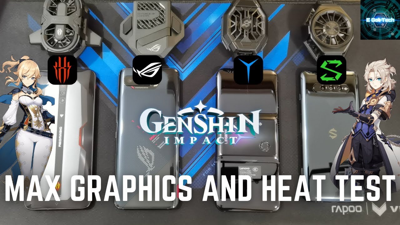 Lenovo Legion 2 vs Redmagic 6 Pro vs Black Shark 4 Pro vs Rog 5 Genshin Impact Graphics / Heat Test