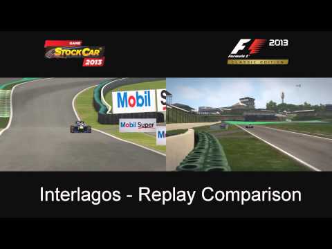 Game Stock Car 2013 vs F1 2013 - Interlagos Replay Comparison
