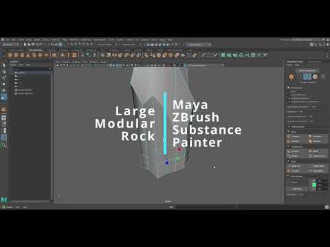 Large Modular rock 🪨  Maya,Zbrush Substance 🎨 Painter