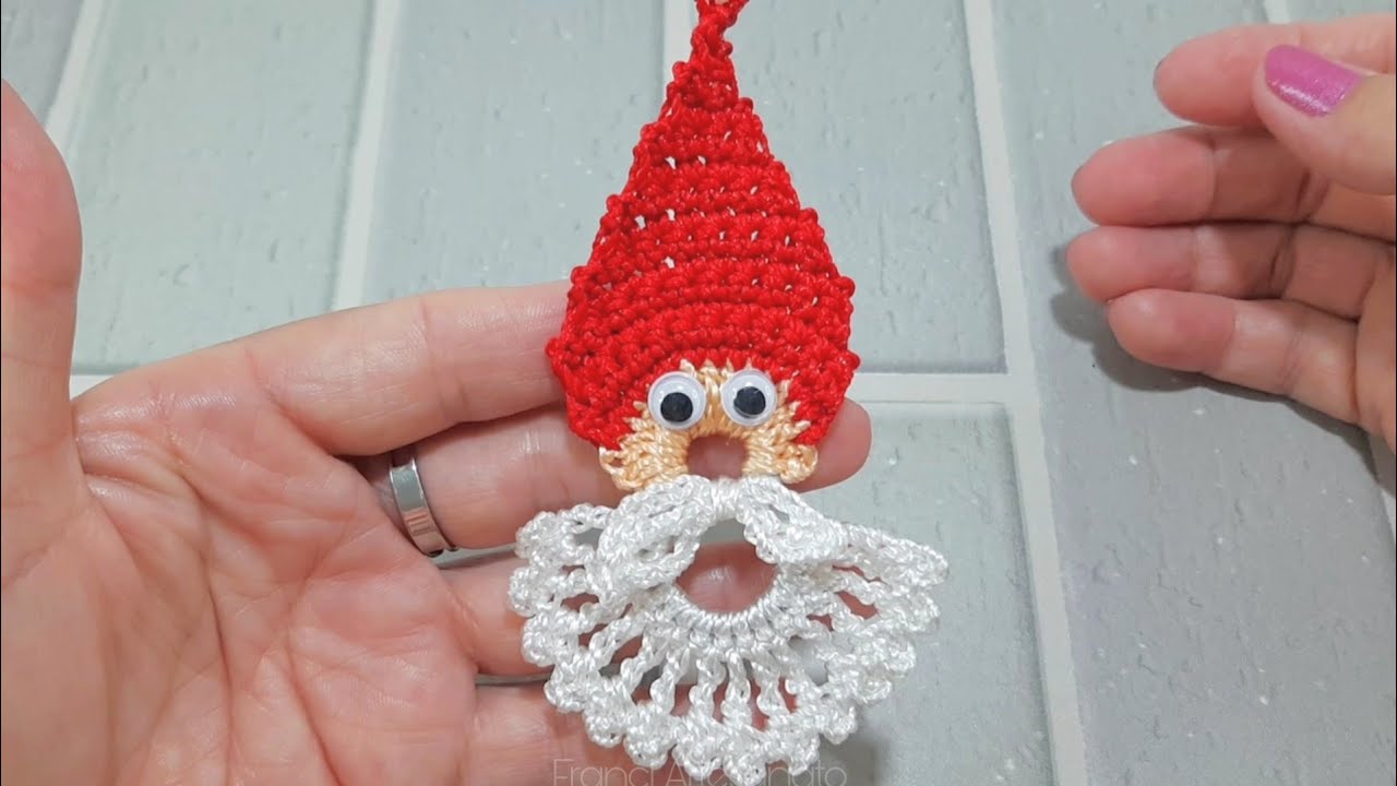 PAPAI NOEL DE CROCHÊ FEITO COM LACRE DE LATINHA 😍 CROCHÊ NATALINO 🎅
