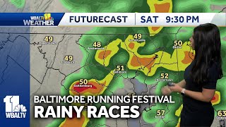 Rain to become steady as runners cross finish line