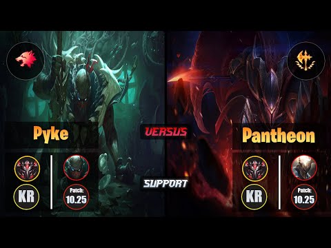 GrandMaster PYKE [Predator] (Support) VS  PANTHEON - Grandmaster KR Patch 10.25