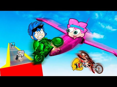 GTA 5 ¡MEGA RAMPA 99% IMPOSIBLE! ✈😡 AVION Vs MOTO