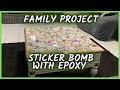 HOW TO MAKE A CUSTOM STICKER BOMB COFFEE TABLE Diy Craft Spraypaint Epoxy