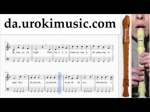 Lær At Spille Blokfløjte (Barok) Jingle Bells Lektioner Sange um-b246