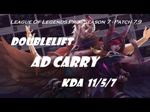 AD Carry - Doublelift as Xayah vs Twitch Patch 7.9 - League Of Legends Pro Ranked Challenge