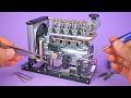 I Built An Amazing Mini 4 Cylinder Diesel Engine Metal Engine Model Kit