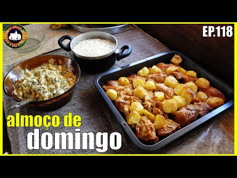 almoço de domingo em família, frango assado com batatas e maionese de batata doce - ep.118