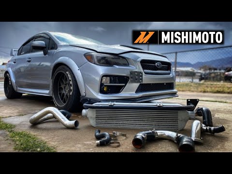 Installing the Mishimoto Front Mount Intercooler on my 2017 WRX! Bad A$$ turbo sounds!