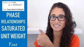 FE Civil Geotechnical - Phase Relationships Saturated Unit Weight
