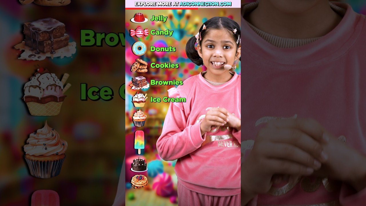 10 Desserts Kids 🍩 Love the Most | Spoken English Practice | Adi Connection #shorts