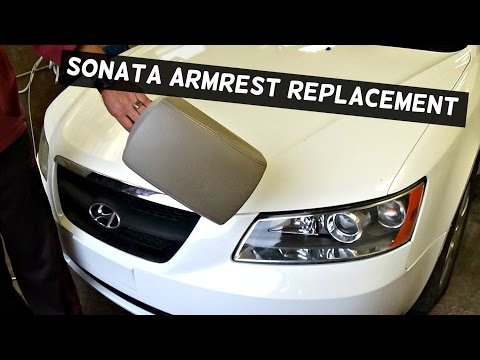 HYUNDAI SONATA ARMREST LID COVER REMOVAL REPLACEMENT 2005 2006 2007 2008 2009 2010