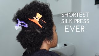 *SHORTEST* hair I’ve ever Silk Pressed | Her 1st silk press | Clients Reaction
