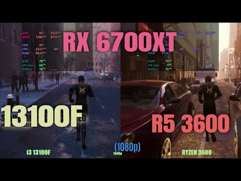 i3 13100f vs Ryzen 5 3600 6700xt in 2024