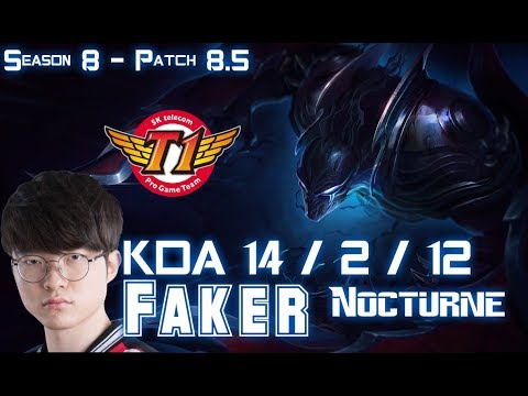 SKT T1 Faker NOCTURNE vs ZAC Jungle - Patch 8.5 KR Ranked