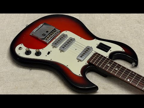 1960’s Lyle 26.5” Scale Baritone Electric Guitar Redburst MIJ Japan Conrad Burns Style RARE Model image 23