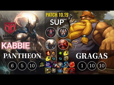 SB Kabbie Pantheon vs Gragas Sup - KR Patch 10.19