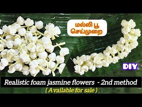 🌸 Foam Artificial Jasmine 2nd Method | Handmade Jasmine for sale| மல்லி மலர்  செய்முறை  | DIY 💯✔️ 
