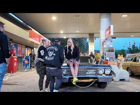 CLASSIC CAR CRUISING- BIG LAKE RUN. RÄTTVIK, SWEDEN. JUNE 2024.