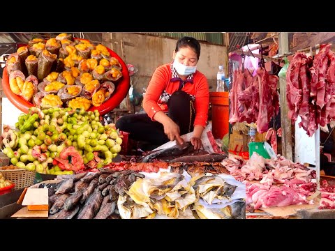 Trapeang Chhouk Market in The Morning at 9am | Phnom Penh Village Street Market