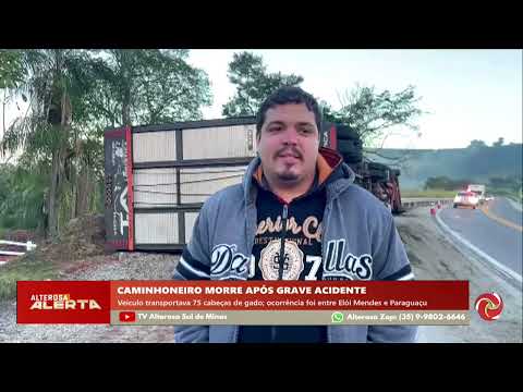 Morte após acidente com carreta de gado perto de Elói Mendes