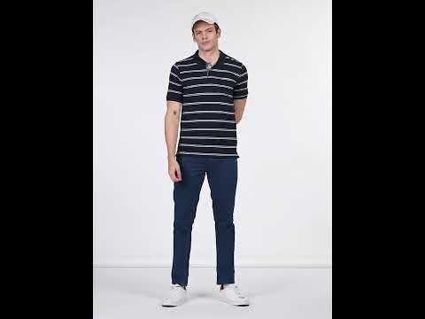 PETER ENGLAND Striped Men Polo Neck Blue T-Shirt Buy PETER