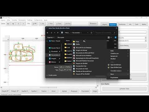 Salvando projetos no PPF CUT PRO