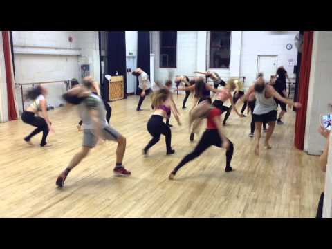 Laine Theatre Arts 3rd year students in a Lucy Jane Adcock Jazz class