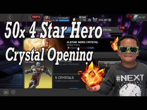 Dad opens 50x 4 Star Hero Crystals - Marvel Contest of Champions