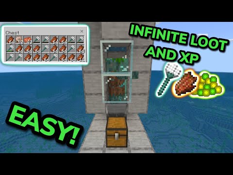 EASIEST TRIDENT FARM TUTORIAL in Minecraft Bedrock (MCPE/Xbox/PS4/Nintendo Switch/PC)