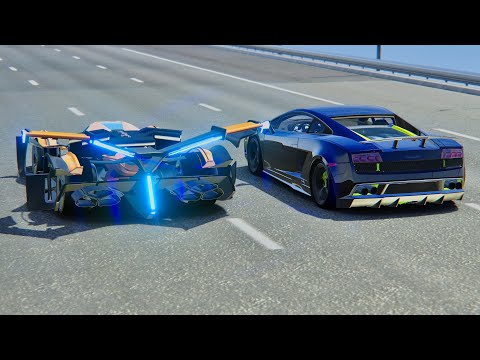 Lamborghini V12 GTR vs Lamborghini Gallardo LP-7777 SL Quad Turbo - Drag Race 20 KM