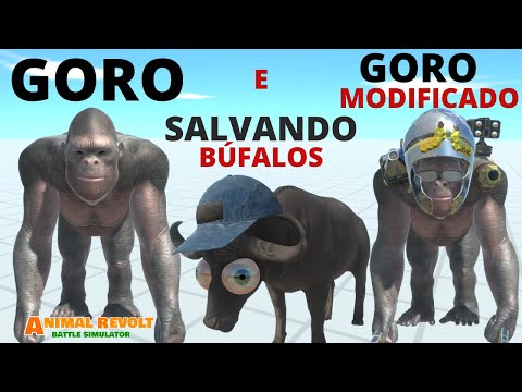 Goro e Goro Modificado Salvando Búfalos Corredores  - Every Units -  Animal Revolt Battle Simulator