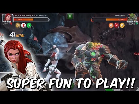 Black Widow 2020 (Deadly Origin) Rank Up & Gameplay! - SUPER FUN!!! - Marvel Contest of Champions