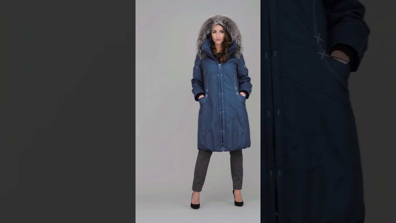 Odszyte.pl Płaszcz z odpinanym kapturem obszytym futrem Roksana marki Dziekański