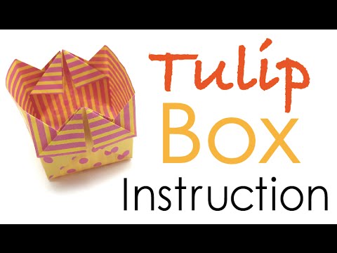 Origami Paper Tulip-shaped Box Instruction - Origami Kawaii〔#019〕